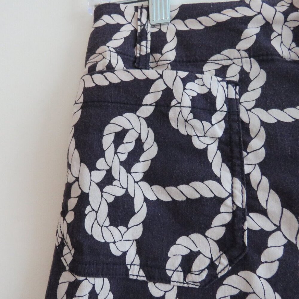 ANTHROPOLOGIE MAEVE The Colette Nautical Rope Wide Leg Cropped Linen Blend Pants - Picture 6 of 16